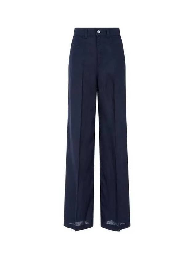 Women s Regular Fit Linen Denim Pants Navy 271872 - EMPORIO ARMANI - BALAAN 1