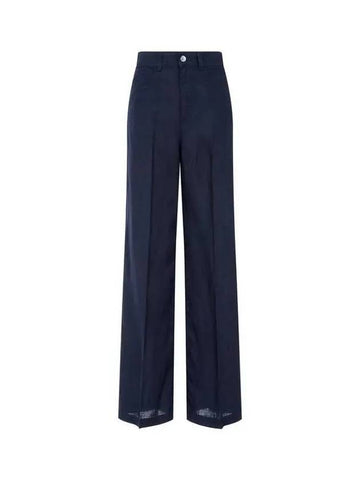 Women s Regular Fit Linen Denim Pants Navy 271872 - EMPORIO ARMANI - BALAAN 1