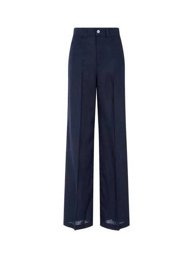 Women s Regular Fit Linen Denim Pants Navy 271872 - EMPORIO ARMANI - BALAAN 1