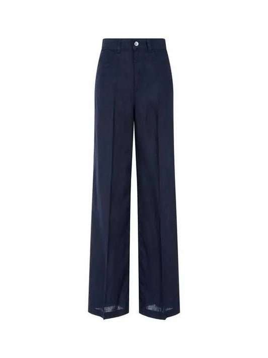 Women s Regular Fit Linen Denim Pants Navy 271872 - EMPORIO ARMANI - BALAAN 1