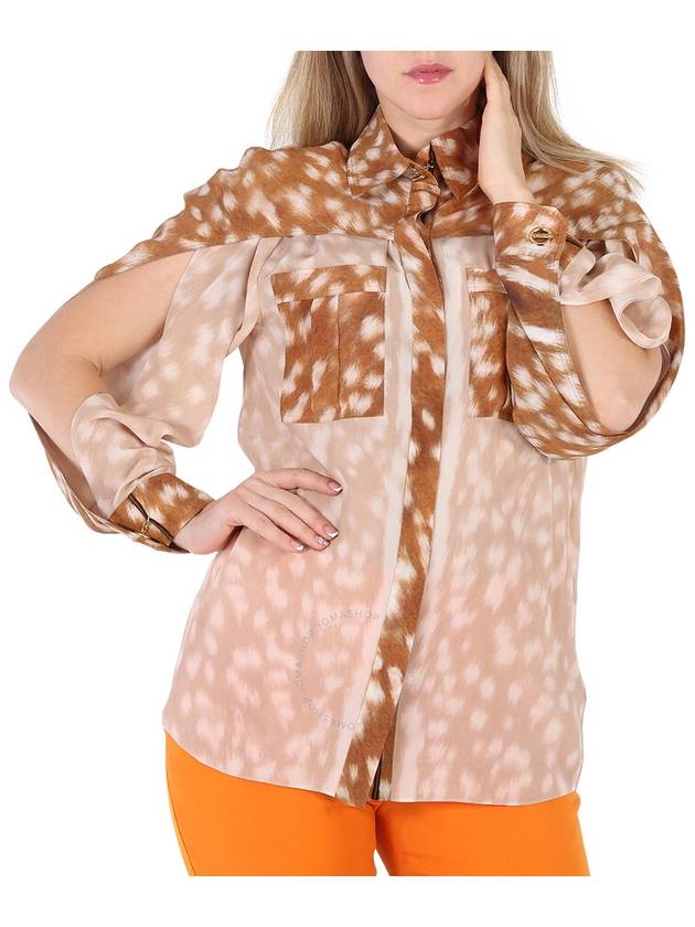 Deer Print Blouse Brown - BURBERRY - BALAAN 2