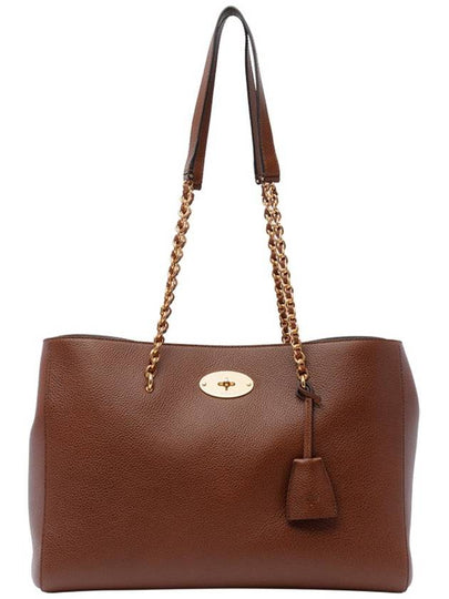 Lily Chain Leather Tote Bag Oak - MULBERRY - BALAAN 2