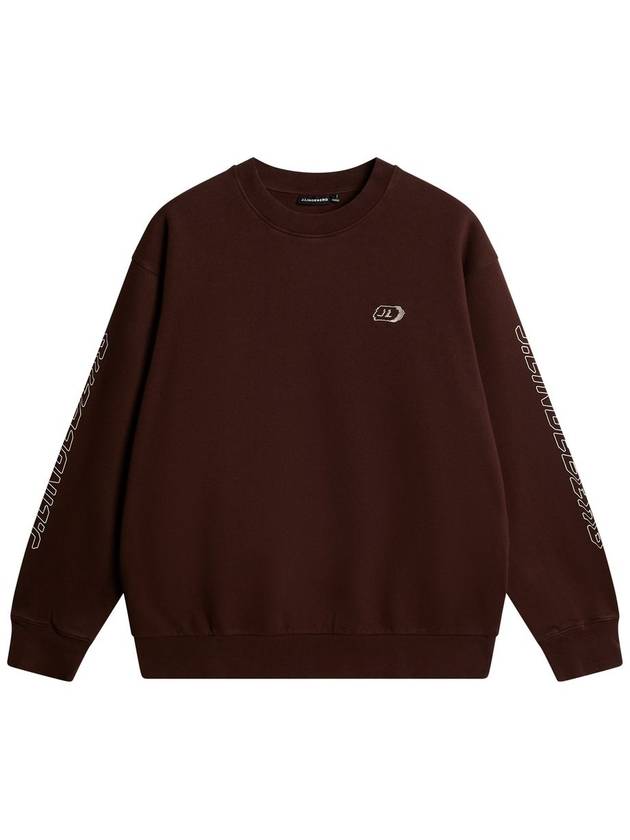 Men's Kyzer Crew Neck Sweatshirt Bitter Chocolate - J.LINDEBERG - BALAAN 1