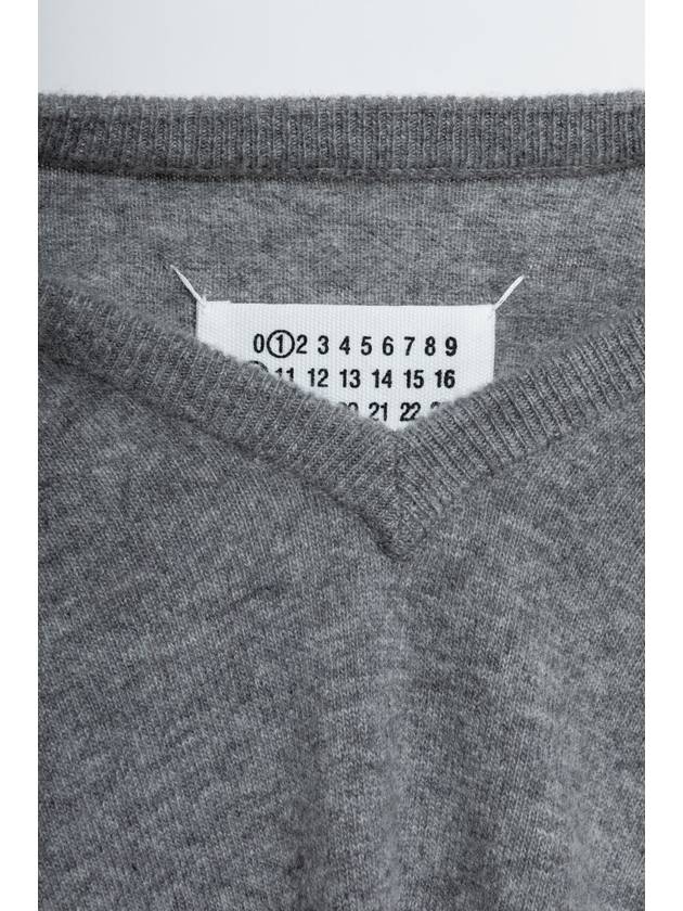 Maison Margiela Wool Vest With V-neckline, Women's, Grey - MAISON MARGIELA - BALAAN 5