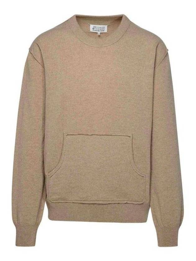 Crew Neck Wool Blend Knit Top Beige - MAISON MARGIELA - BALAAN 2