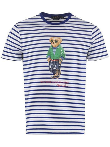 Striped Bear Short Sleeve T-Shirt White Blue - POLO RALPH LAUREN - BALAAN 1