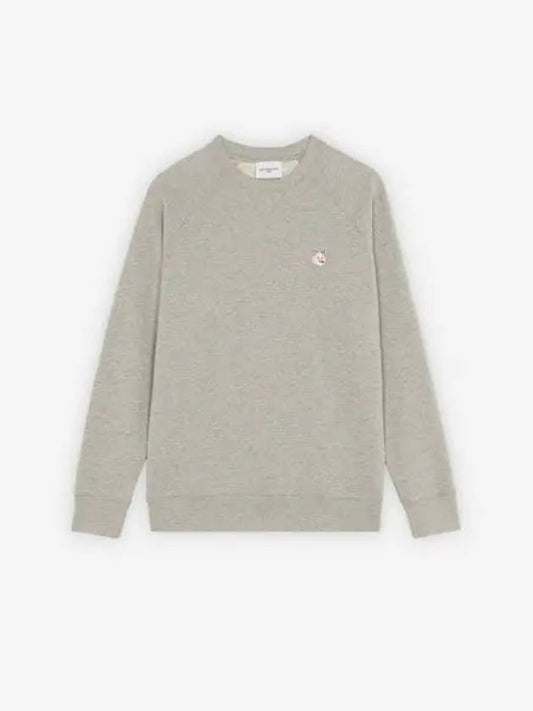 Monochrome Fox Head Patch Classic Cotton Sweatshirt Grey Melange - MAISON KITSUNE - BALAAN 2