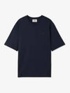 Heart Logo Cotton Jersey Short Sleeve T-Shirt Navy - AMI - BALAAN 2