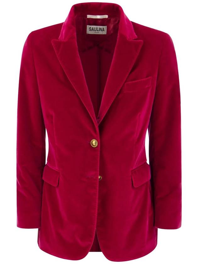 ANGELICA - Two-button velvet blazer - SAULINA - BALAAN 1