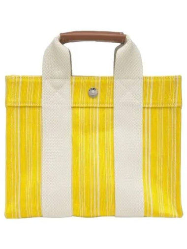 Striped Linen Tote Bag Yellow - RUE DE VERNEUIL - BALAAN 1