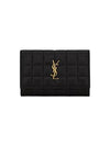 Cassandra Quilting Leather Half Wallet Black - SAINT LAURENT - BALAAN 2