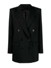 Nevimea Double Breasted Virgin Wool Blazer Jacket Black - ISABEL MARANT - BALAAN 1