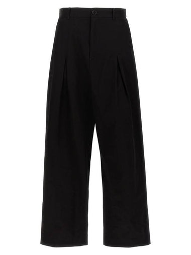 Low Crotch Cotton Straight Pants Black - LOEWE - BALAAN 1