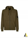 Light Fleece Zip Up Hoodie Green - CP COMPANY - BALAAN 2