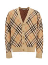 Check Wool Mohair Blend Cardigan Sand - BURBERRY - BALAAN 2