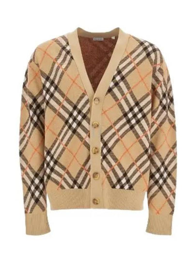 Check Wool Mohair Blend Cardigan Sand - BURBERRY - BALAAN 2