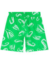 Kids Logo Pattern Short Pants Green S4MSJBBE245 080 - MSGM - BALAAN 3