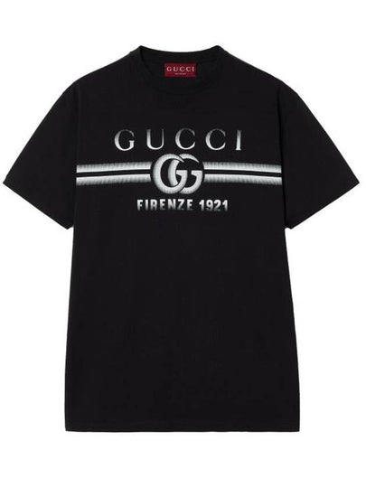 Cotton Print Short Sleeve T-Shirt Black - GUCCI - BALAAN 2