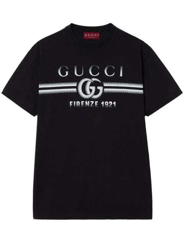 Cotton Print Short Sleeve T-Shirt Black - GUCCI - BALAAN 1