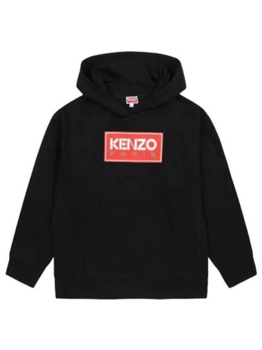 Oversized Hooded Black Sweatshirt - KENZO - BALAAN 1