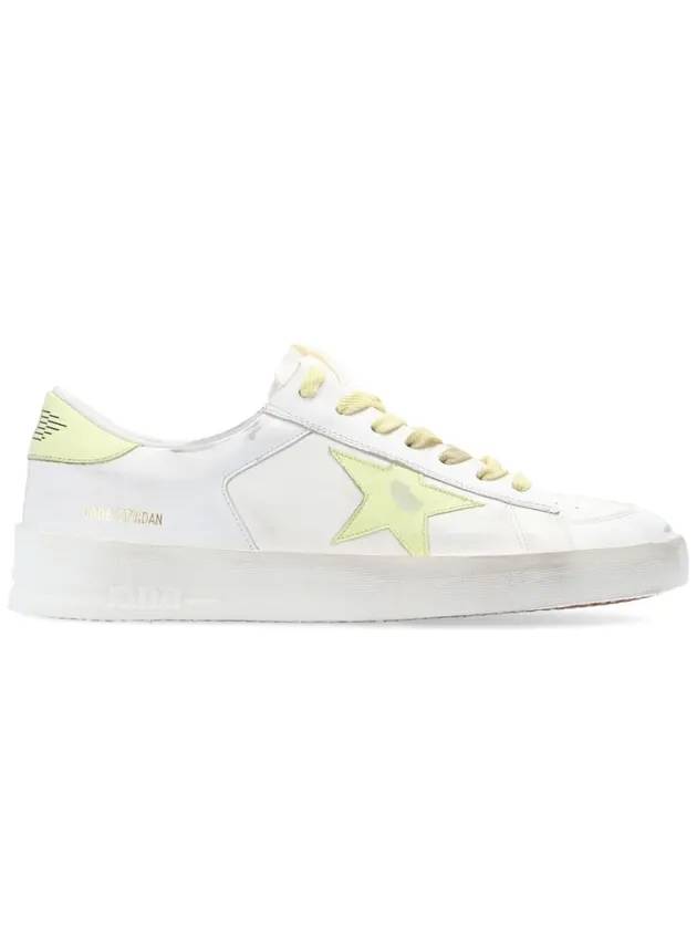 Men's Stardan Leather Yellow Tab Low Top Sneakers White - GOLDEN GOOSE - BALAAN 1