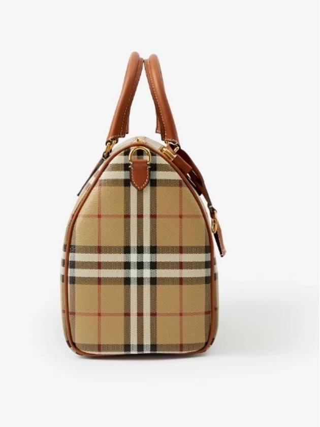 Medium Check Bowling Tote Bag Archive Beige Briar Brown - BURBERRY - BALAAN 3