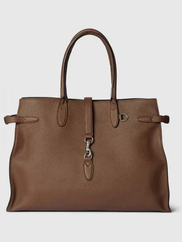 Hook Closure Large Leather Tote Bag Light Brown - GUCCI - BALAAN 2