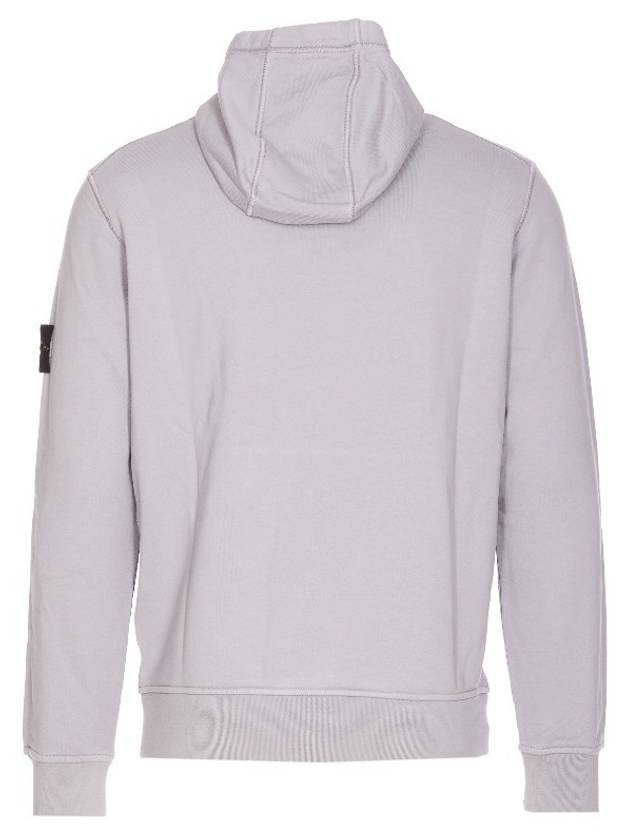 Logo Patch Drawstring Hoodie Polvere - STONE ISLAND - BALAAN 3