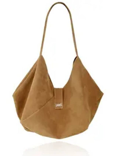 Suede Ssamji Shoulder Bag Camel Brown - SUIN - BALAAN 1