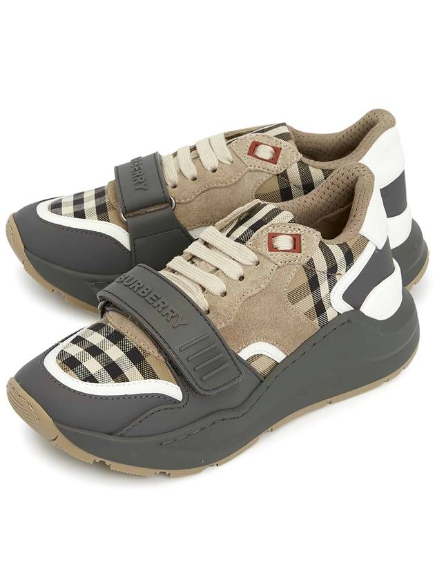 Ramsley Vintage Check Low Top Sneakers Grey Beige - BURBERRY - BALAAN 2