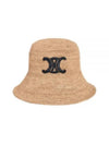 Triomphe Raffia Bucket Hat Natural Black - CELINE - BALAAN 2