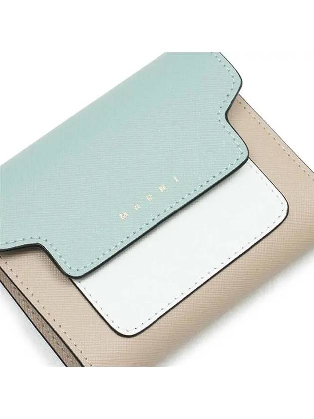 Saffiano Tri-Fold Half Wallet Blue - MARNI - BALAAN 4