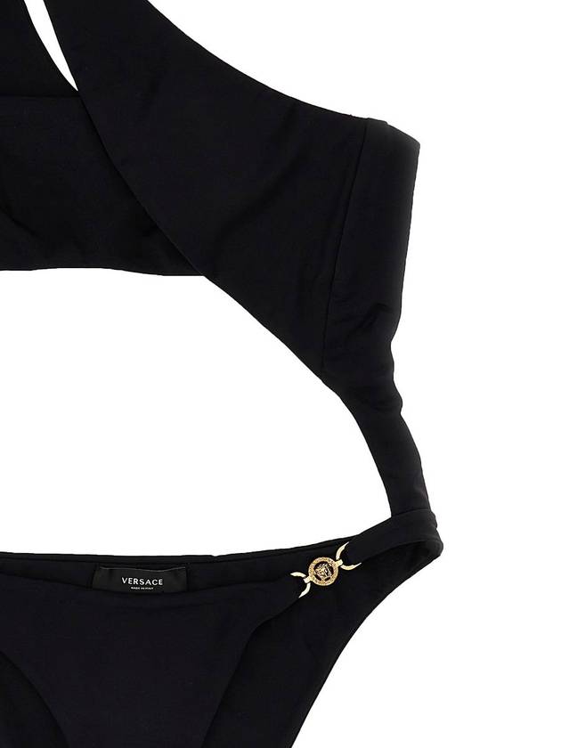 Women's Shoulder Strap Swimsuit Black - VERSACE - BALAAN 4