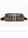 Check Print Leather Messenger Bag Dark Birch Brown - BURBERRY - BALAAN 5