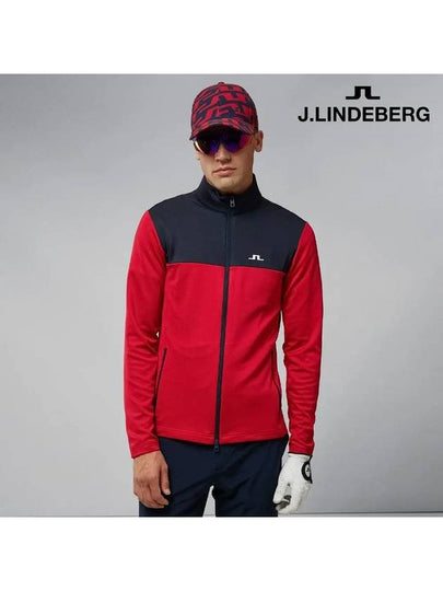 Banks Mid Layer Zip-Up Jacket Red - J.LINDEBERG - BALAAN 2