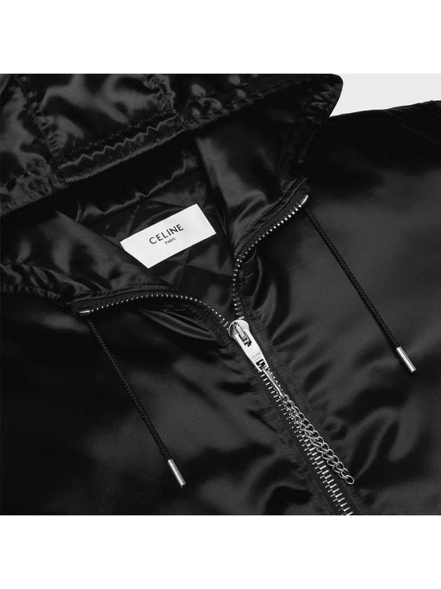 Bomber Jacket in Satin Finish Nylon Black - CELINE - BALAAN 4