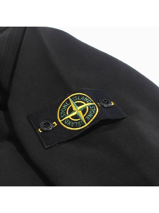 Logo Patch Zipper Zip-Up Jacket Black - STONE ISLAND - BALAAN 4