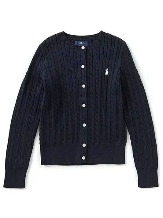 Mini Cable Cotton Cardigan Navy - POLO RALPH LAUREN - BALAAN.