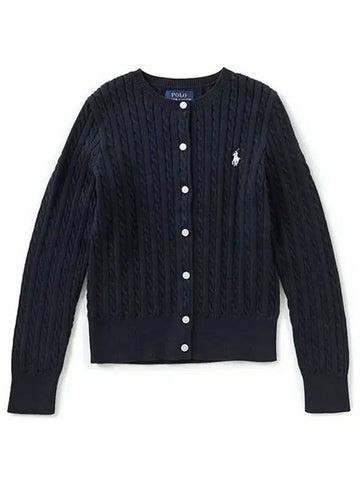 Mini Cable Cotton Cardigan Navy - POLO RALPH LAUREN - BALAAN 1