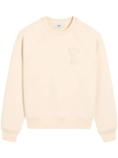 De Coeur Patch Sweatshirt Beige - AMI - BALAAN 1