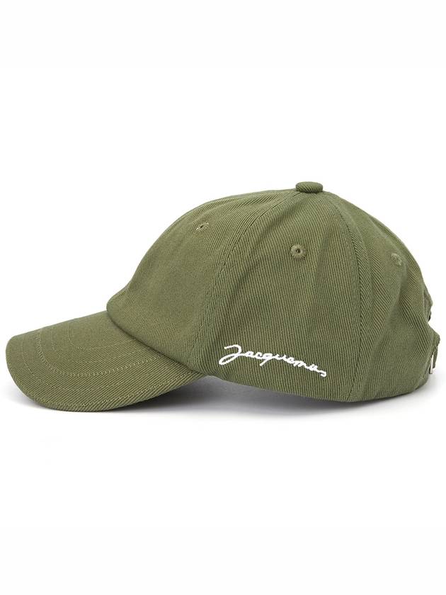 La Casquette Embroidered Logo Ball Cap Khaki - JACQUEMUS - BALAAN 4