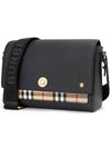 Leather and Vintage Check Note Crossbody Bag Black - BURBERRY - BALAAN 3