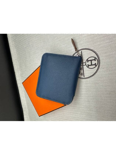 Silk compact wallet blue navy H084538CKAB - HERMES - BALAAN 2