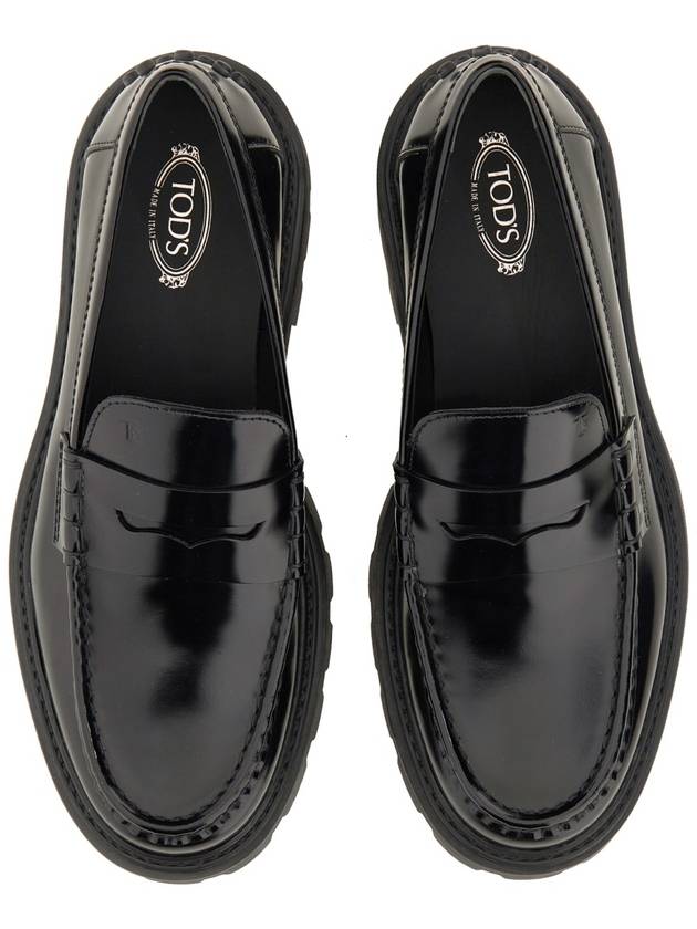 Leather Penny Loafers Black - TOD'S - BALAAN 7