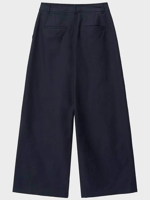 Heavy Chino One Tuck Wide Pants Navy - NOIRER FOR WOMEN - BALAAN 5