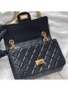 Mini 2.55 Handbag Aged Calfskin Gold Black - CHANEL - BALAAN 6