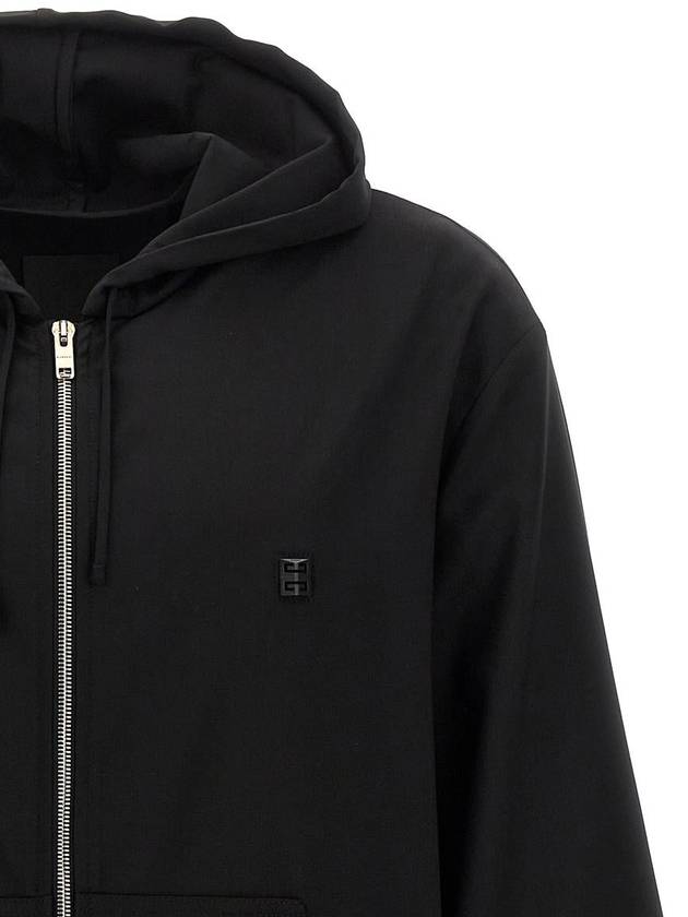 4G Detail Wool Zip-Up Hoodie Black - GIVENCHY - BALAAN 4