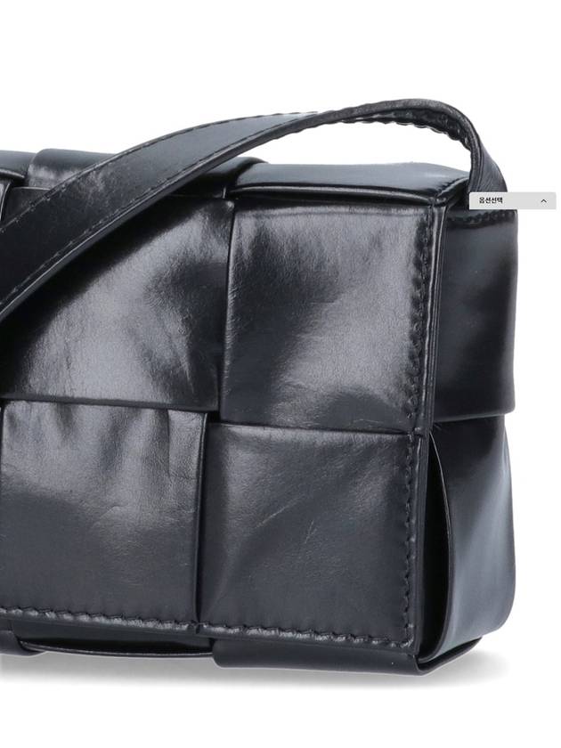 Cassette Small Leather Cross Bag Black - BOTTEGA VENETA - BALAAN 7