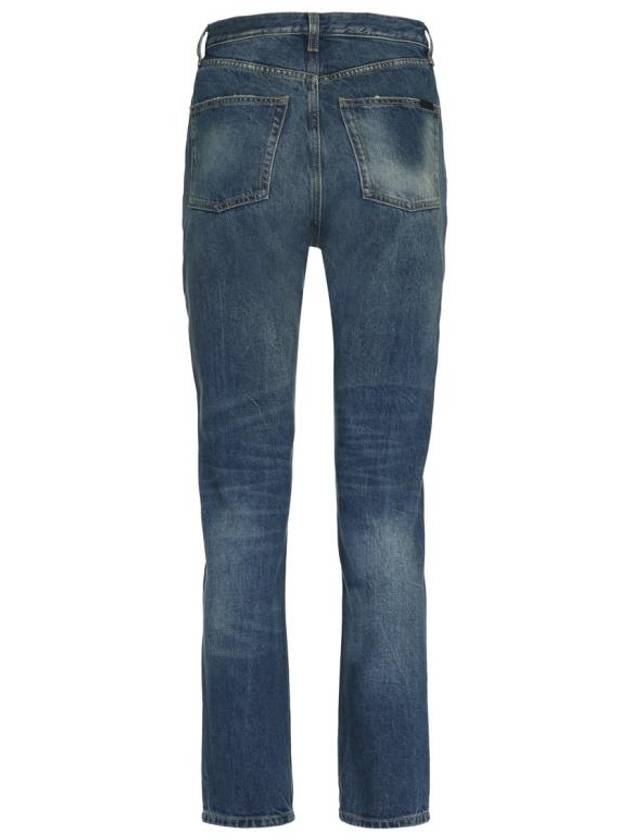 Denim Straight Jeans Blue - SAINT LAURENT - BALAAN 3