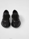 Leather Re-Nylon High Top Sneakers Black - PRADA - BALAAN 4